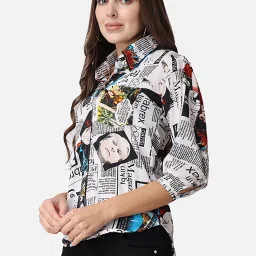 Cation White Printed Shirt image 3