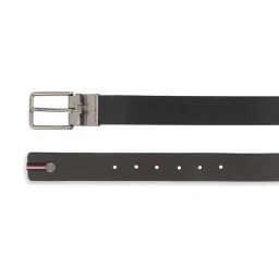 Tommy Hilfiger Merger Black & Brown Leather Textured Reversible Belt image 5