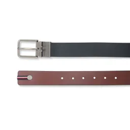 Tommy Hilfiger Merger Navy & Wine Leather Textured Reversible Belt image 5
