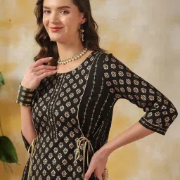 Rangita Black Printed A Line Kurti image 5