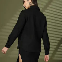 Chkokko Black Plain Shacket image 2