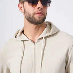 Celio Beige Regular Fit Hooded Sweatshirt image 5