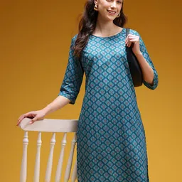 HERE&NOW Floral Printed Pure Cotton Kurta-picture-33
