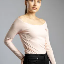 pyr8 Redamancii Women Vertical Striped Off-Shoulder Top image 3