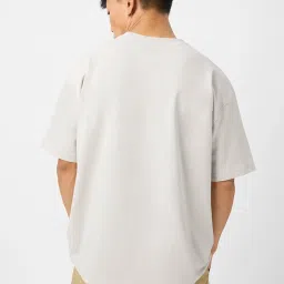 The Souled Store Monochrome Cotton Loose Fit Printed T-Shirt image 2