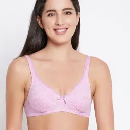 Clovia Pink Cotton Floral Print Full Coverage Bra-picture-26