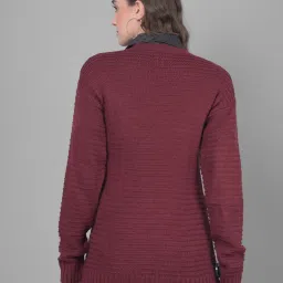 Crimsoune Club Maroon Self Design Sweater image 2