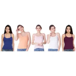 Dollar Missy Multicolor Cotton Camisole (Pack of 5)-picture-20