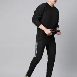 ALCIS Black Regular Fit Printed Sports Trackpants image 5