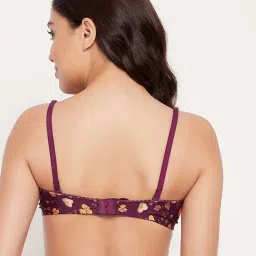 Clovia Maroon Printed Bra image 2