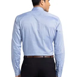 Park Avenue Blue Cotton Slim Fit Texture Shirts image 2