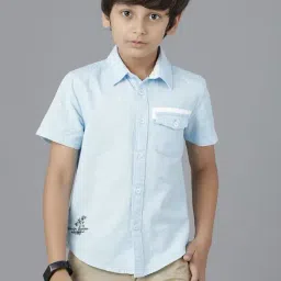 Under Fourteen Only Kids Blue Cotton Regular Fit Shirt-picture-36