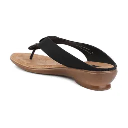 Bata Women's Black Thong Wedges image 5