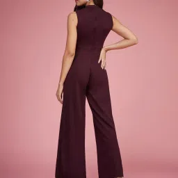 Miss Chase Wine Embellished Jumpsuit image 2