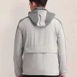 U.S. Polo Assn. Blue Regular Fit Colour Block Hooded Jacket image 2