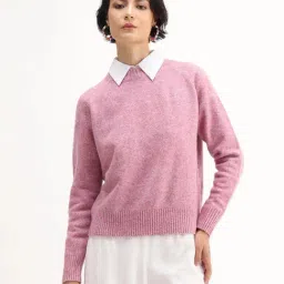 RAREISM Pink Relaxed Fit Solid Sweater-picture-16