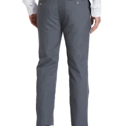 Park Avenue Grey Regular Fit Houndstooth Trousers image 2