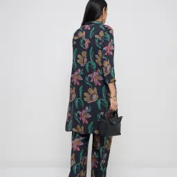 Utsa by Westside Black Floral Design A-Line Kurta image 2