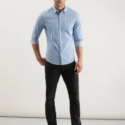 Lee Blue Slim Fit Striped Shirt image 5