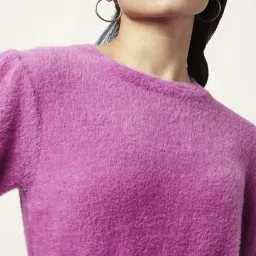 People by Pantaloons Pink Regular Fit Sweater image 5