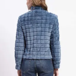 MADAME Blue Self Coat image 2