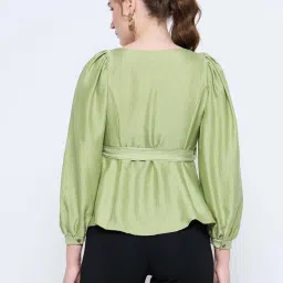 MADAME Green Plain Top image 2