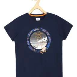 Allen Solly Junior Boys Navy Printed T-Shirt image 1