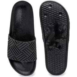 Red Tape Men's Black Slides image 5