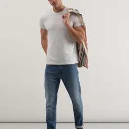 Lee Bruce Blue Skinny Fit Lightly Washed Jeans image 5