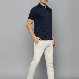 Louis Philippe Sport Navy Cotton Slim Fit Printed Polo T-Shirt image 5