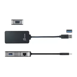 J5Create Efficient USB 3.0 Multi-Adapter with VGA Display & Gigabit Ethernet 500 mA for High-Speed Connectivity, JUA370 image 4
