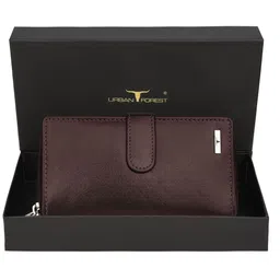 URBAN FOREST Women Zip Detail Leather Two Fold Wallet-image-5