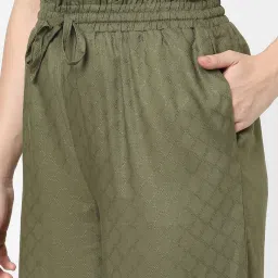 Vero Moda Green Straight Fit Drawstring Pants image 5
