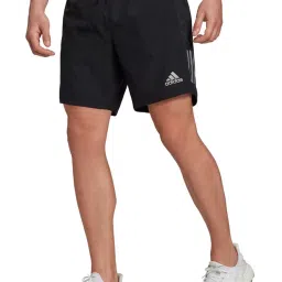 Adidas Black Regular Fit Striped Sports Shorts image 1