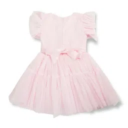 Gini & Jony Kids Pink Solid Dress image 2