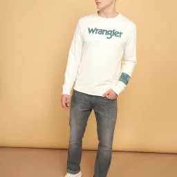 Wrangler Off White Regular Fit Printed Sweatshirt image 5