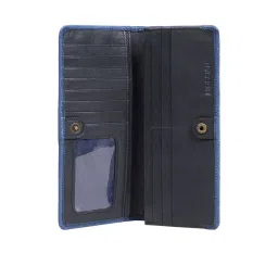 Hidesign Maasai Blue Solid Bi-Fold Wallet for Women image 5