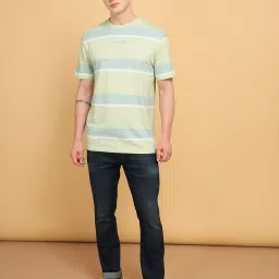 Wrangler Light Green Relaxed Fit Striped T-Shirt image 5