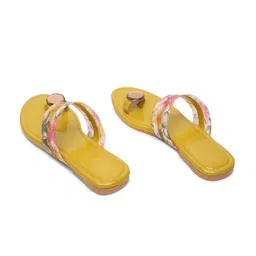 Shoestail Printed One Toe Flats image 5