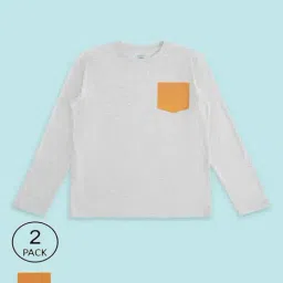 Pantaloons Baby Kids Grey & Orange Cotton Printed Full Sleeves T-Shirt-picture-27