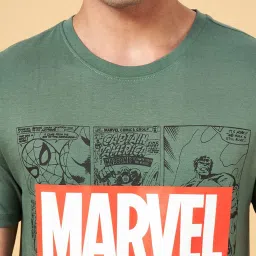 SF Jeans by Pantaloons Green Cotton Slim Fit Printed T-Shirt image 5