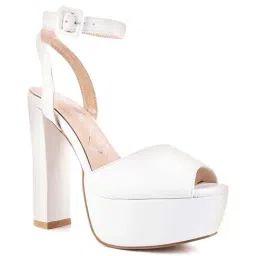 London Rag Women's White Ankle Strap Sandals image 2