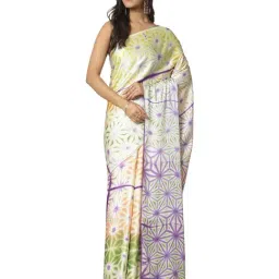 Navyasa By Liva Yellow Satin Geometric Saree-picture-37