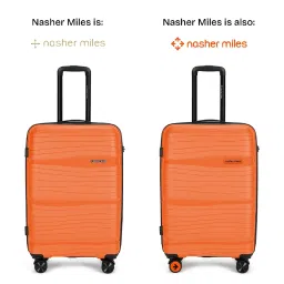 Nasher Miles Nicobar Hard-Sided Polypropylene Set of 2 Orange and Blue Trolley Bags (55 & 65 cm) image 2