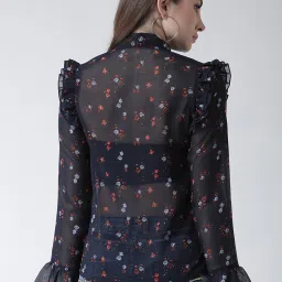 KASSUALLY Blue Floral Print Shirt image 2