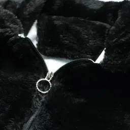 Aarika Black and White Regular Fit Fur Sweatshirt image 5