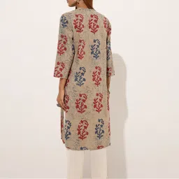Utsa by Westside Indigo Botanical Printed Straight Cotton Kurta image 2
