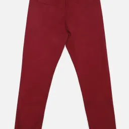 Allen Solly Junior Maroon Solid Trousers image 2