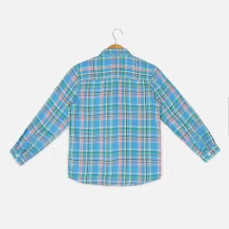Allen Solly Junior Boys Blue Checks Full Sleeves Shirt image 2