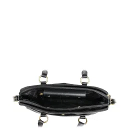 Hidesign Black Textured Medium Laptop Handbag image 4